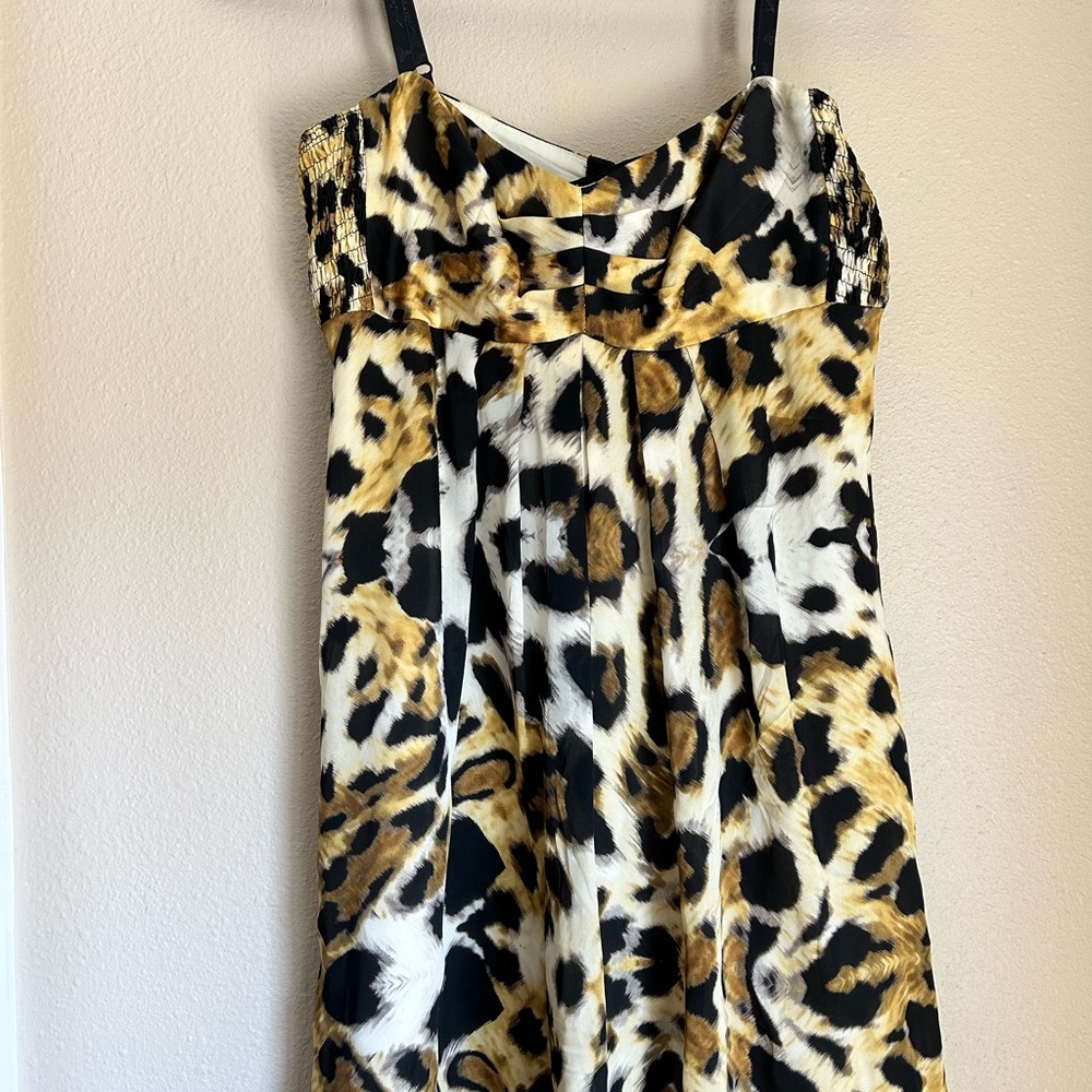 Betsy Johnson silk cheetah print mini dress